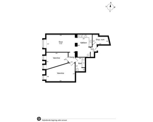 3 værelses lejlighed i København K