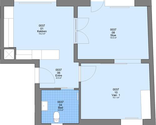 2 værelses lejlighed i Viborg