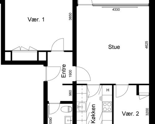 3 værelses lejlighed i Viborg