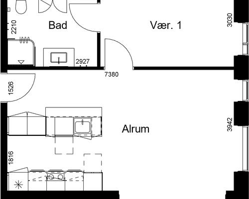 2 værelses lejlighed i Videbæk