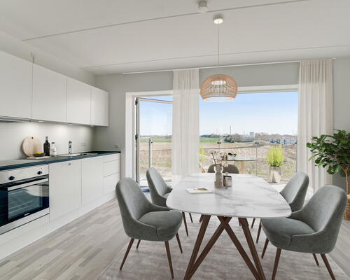 Egedal Stationsby - Skøn, indbydende lejebolig med privat terrasse og fantastisk grøn udsigt