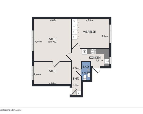 3 værelses lejlighed i Aalborg