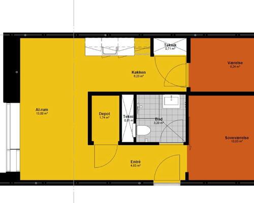 2 værelses lejlighed i Odense C