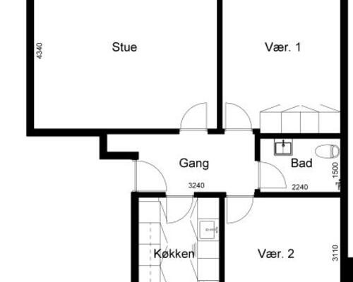 3 værelses lejlighed i Skive