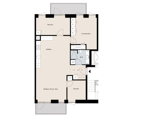 4 værelses lejlighed i CobraHave