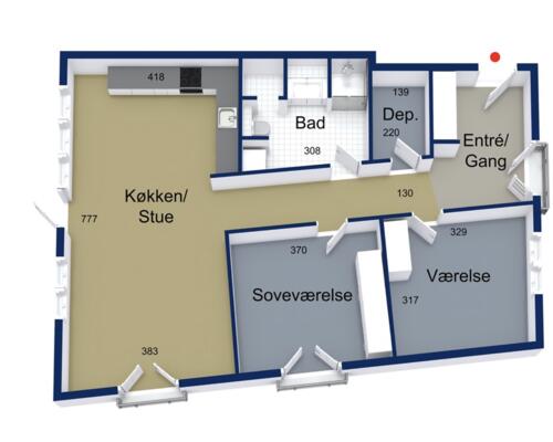 3 værelses lejlighed i København N