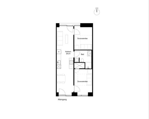 3 værelses lejlighed i København S