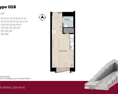 1 værelses lejlighed i København Ø