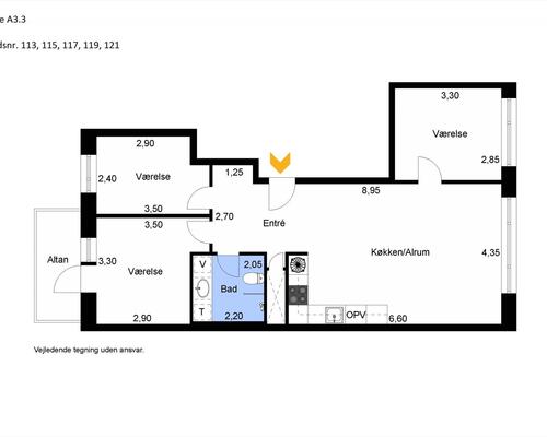 4 værelses lejlighed i København SV