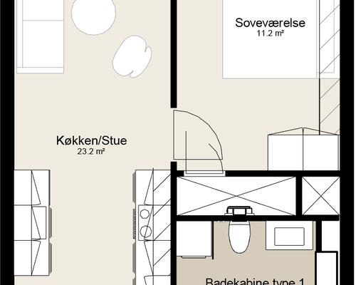 2 værelses lejlighed i Horsens