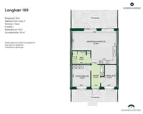 3 værelses hus i Rønde
