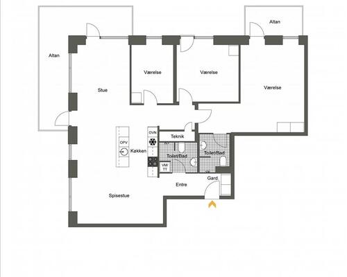 4 værelses lejlighed i København S