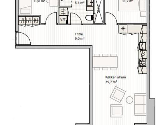 3 værelses lejlighed i Aalborg