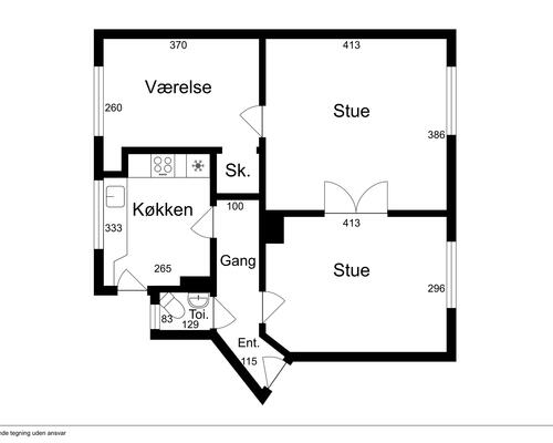 3 værelses lejlighed i Kalundborg
