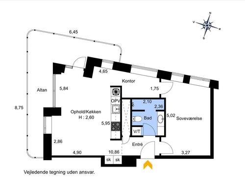 2 værelses lejlighed i København Ø