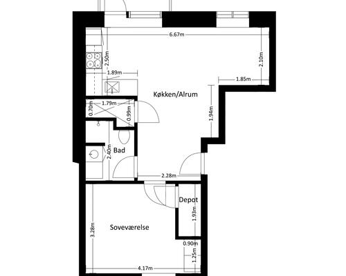 2 værelses lejlighed i Frederikssund