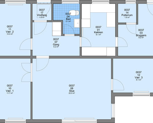 4 værelses lejlighed i Høng