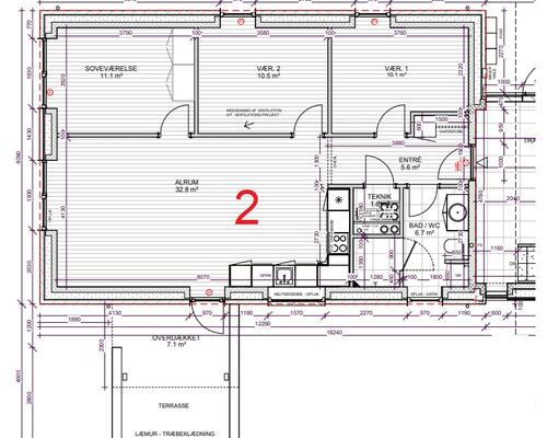 4 værelses lejlighed i Give