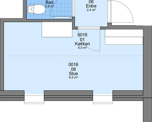 1 værelses lejlighed i Gørlev