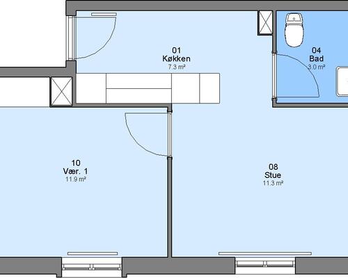 2 værelses lejlighed i Bramming