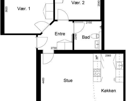 3 værelses lejlighed i Gram