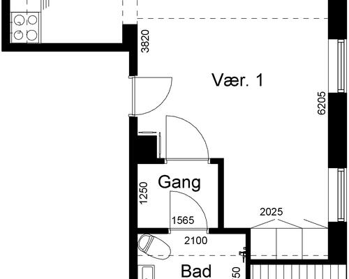 1 værelses hus i Gram