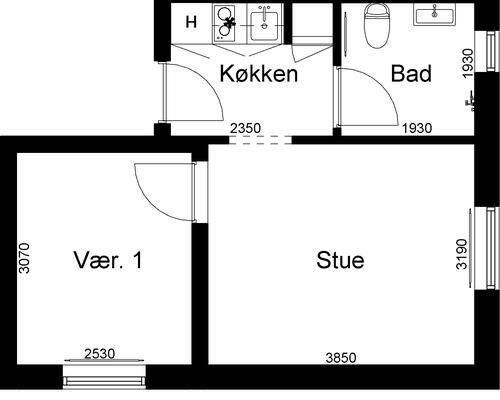 2 værelses lejlighed i Silkeborg