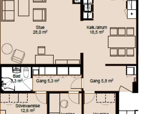 5 værelses lejlighed i Grenaa