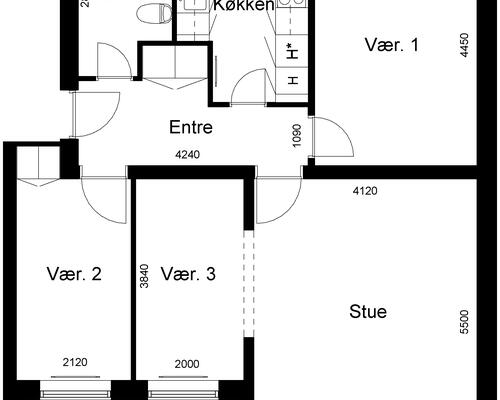 4 værelses lejlighed i Grenaa