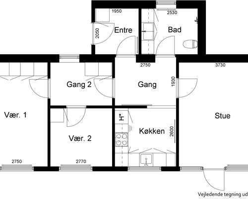 3 værelses hus i Klovborg