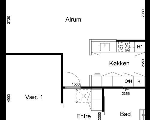 2 værelses hus i Lemming