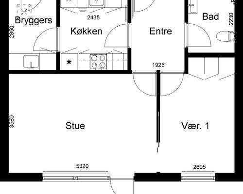 2 værelses hus i Klovborg