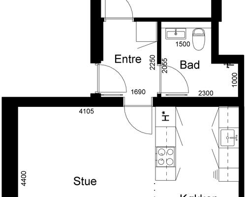 2 værelses lejlighed i Gram