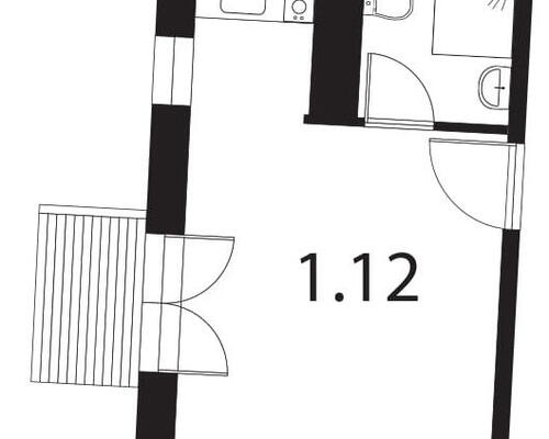 1 værelses lejlighed i København NV