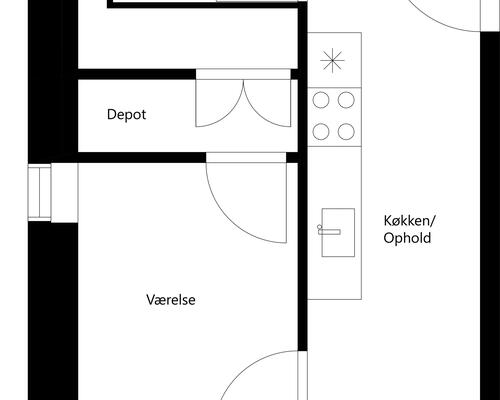 1 værelses lejlighed i Risskov