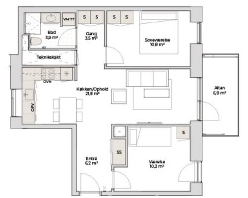 3 værelses lejlighed i Nørresundby