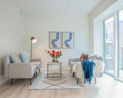 Lys 2-værelses lejlighed i Asani Haven