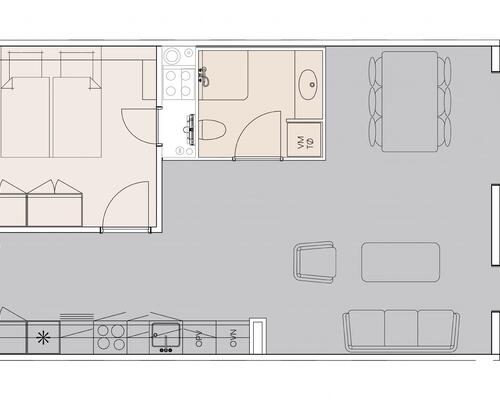 Lys 2-værelses lejlighed i Asani Haven