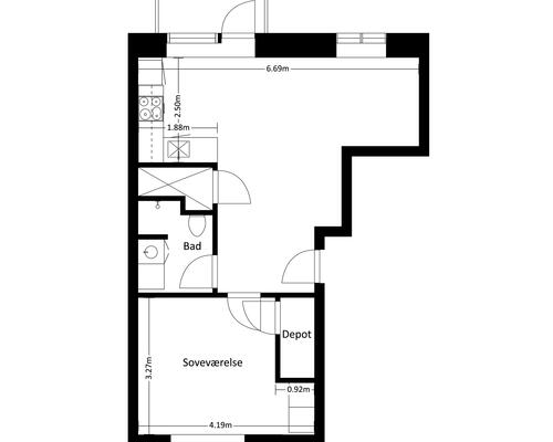 2 værelses lejlighed i Frederikssund