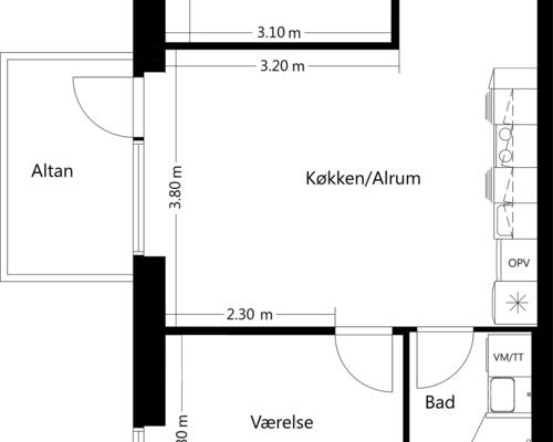 3 værelses lejlighed i Tilst