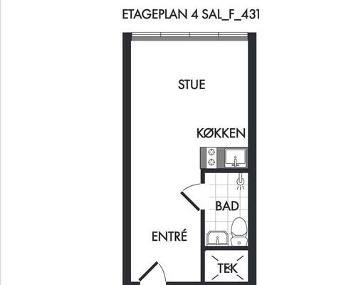 1 værelses lejlighed i Frederiksberg