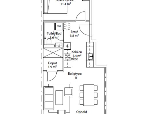 Nyere 2-vær. med sydvendt altan