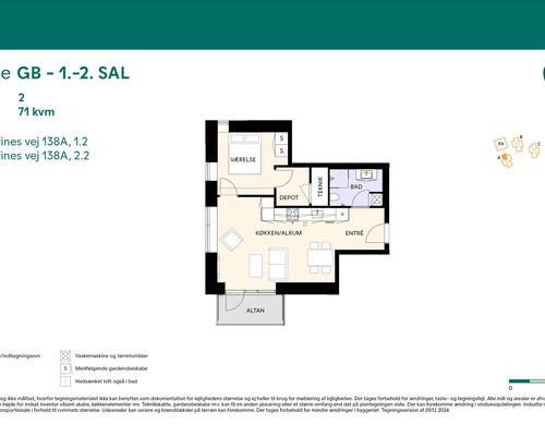 2 værelses lejlighed i Birkerød