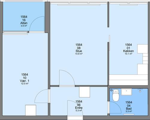 2 værelses lejlighed i Frederikshavn
