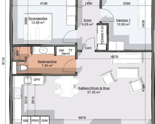 2 værelses hus i Broby