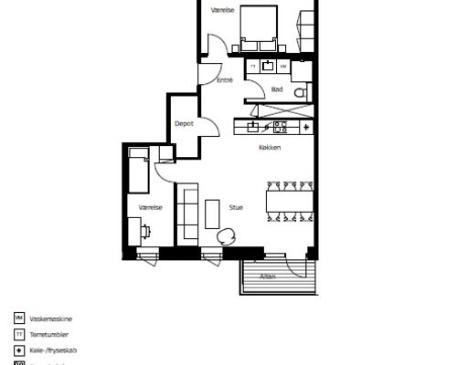 3 værelses lejlighed i Køge