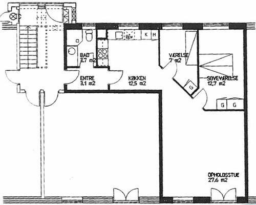 Hyggelig 3 værelses lejlighed