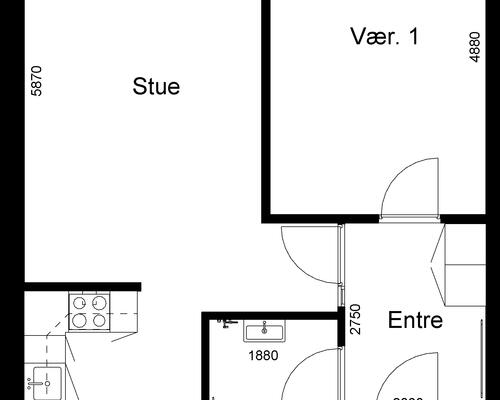 2 værelses lejlighed i Viborg