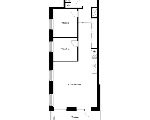 3 værelses lejlighed i Fredericia