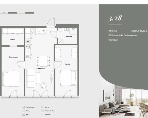 3 værelses lejlighed i Helsingør